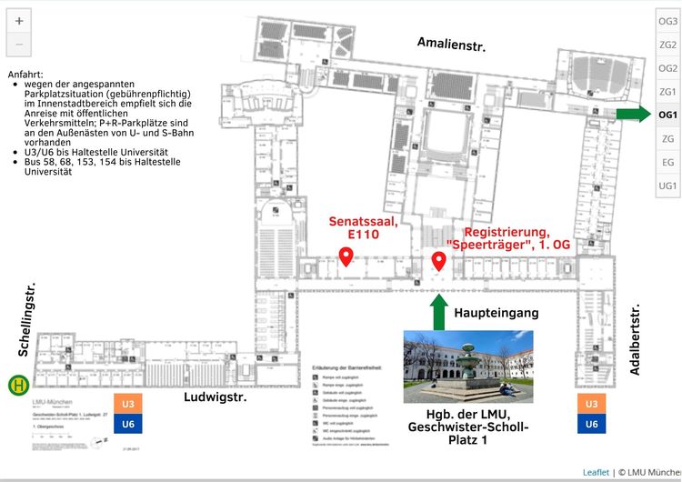 Gebäudeplan Hauptgebäude LMU